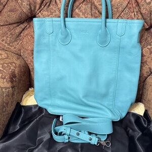Beck Bags - Lou Cross Body Leather Tote in Marina (Teal)